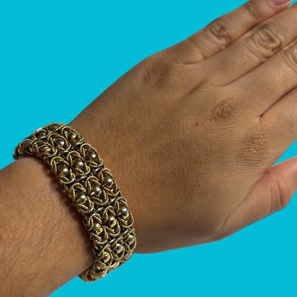 Vintage Gold Toned 3 Rows Bracelet